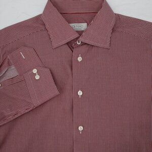 Eton dress shirt men's 16.5 42 striped long sleeve button up cotton preppy